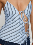 product Princess Polly Sleeveless Plunger  Mariah Top Blue Stripe