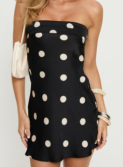 Phillipa Mini Dress Black / White Polka Dot