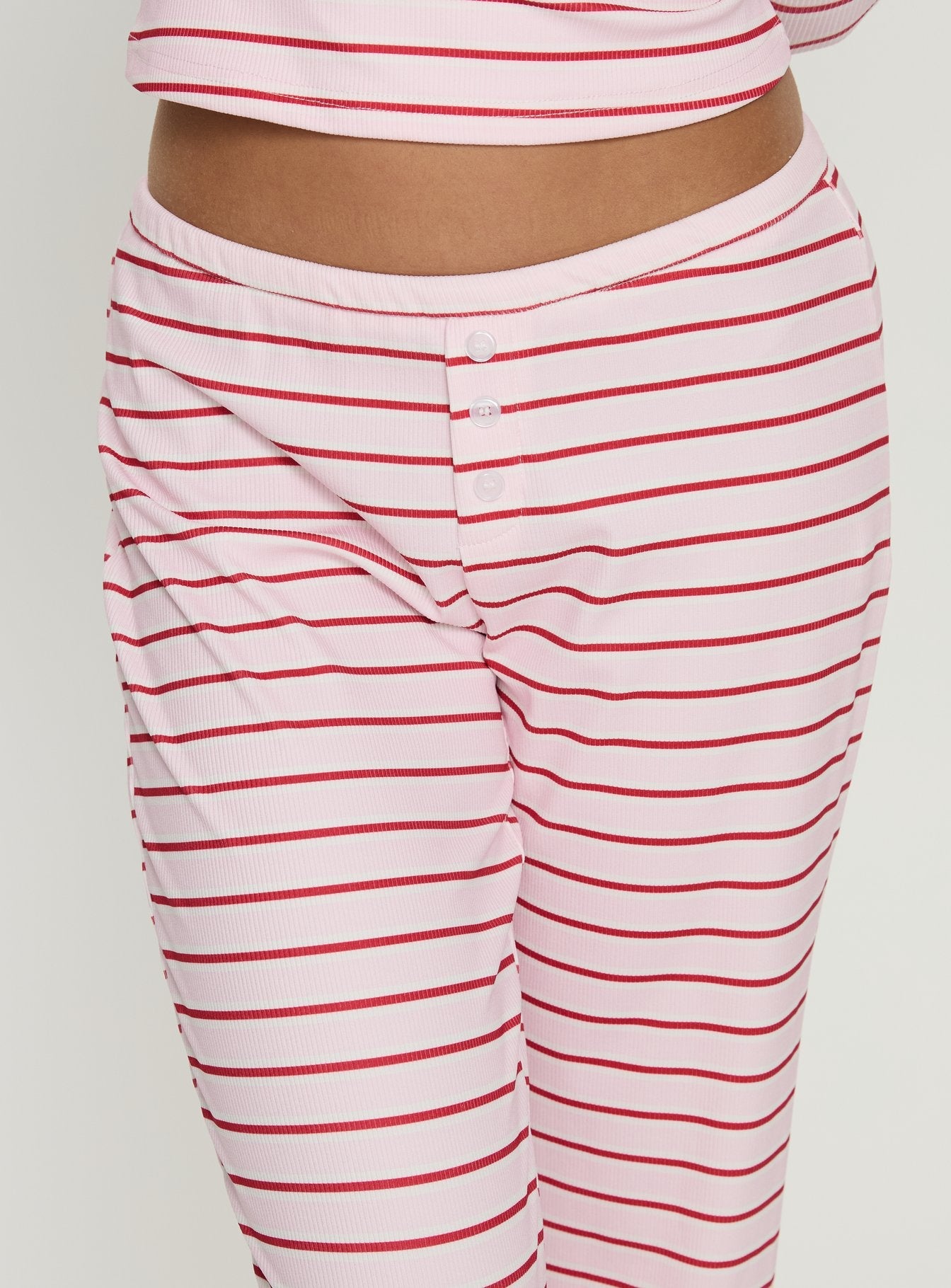 Slumber Party Sleep Rib Trousers Pink Stripe