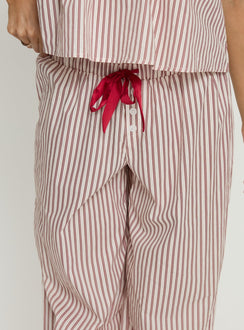 Chill Club Sleep Relaxed Trousers Red / White Stripe