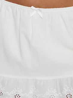product Princess Polly Ode To Love Mini Skort White Mini Skirts 