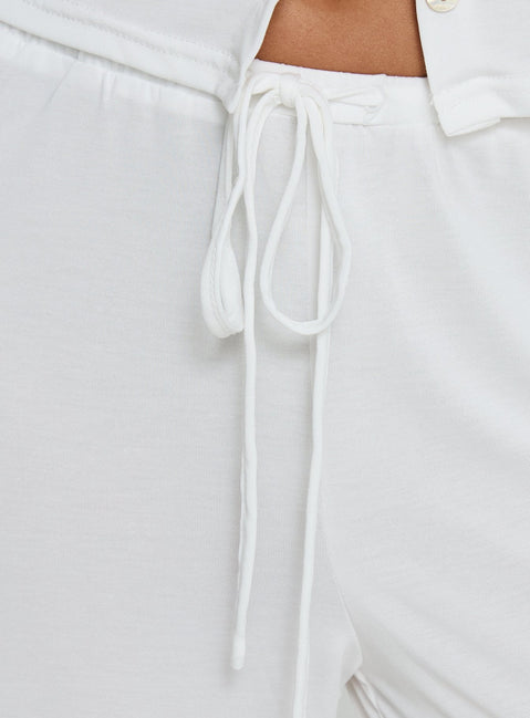 Gavrielle Jersey Wide Leg Trousers White