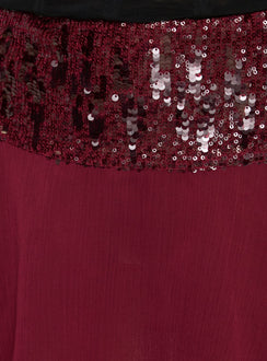 product Princess Polly Zenayda Drop Waist Sequin Mini Skirt Burgundy Mini Skirts 