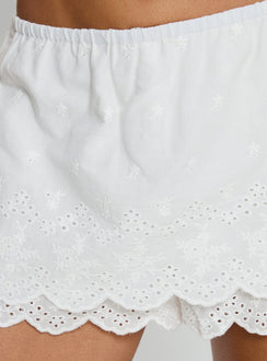 Twin Spirit Broderie Skort White