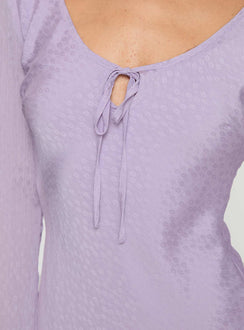 product Princess Polly Sorrento Long Sleeve Mini Dress Purple Scoop Neck 