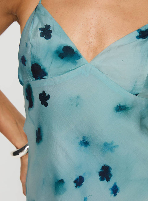 product Princess Polly Noe Mini Dress Blue V-Neck 