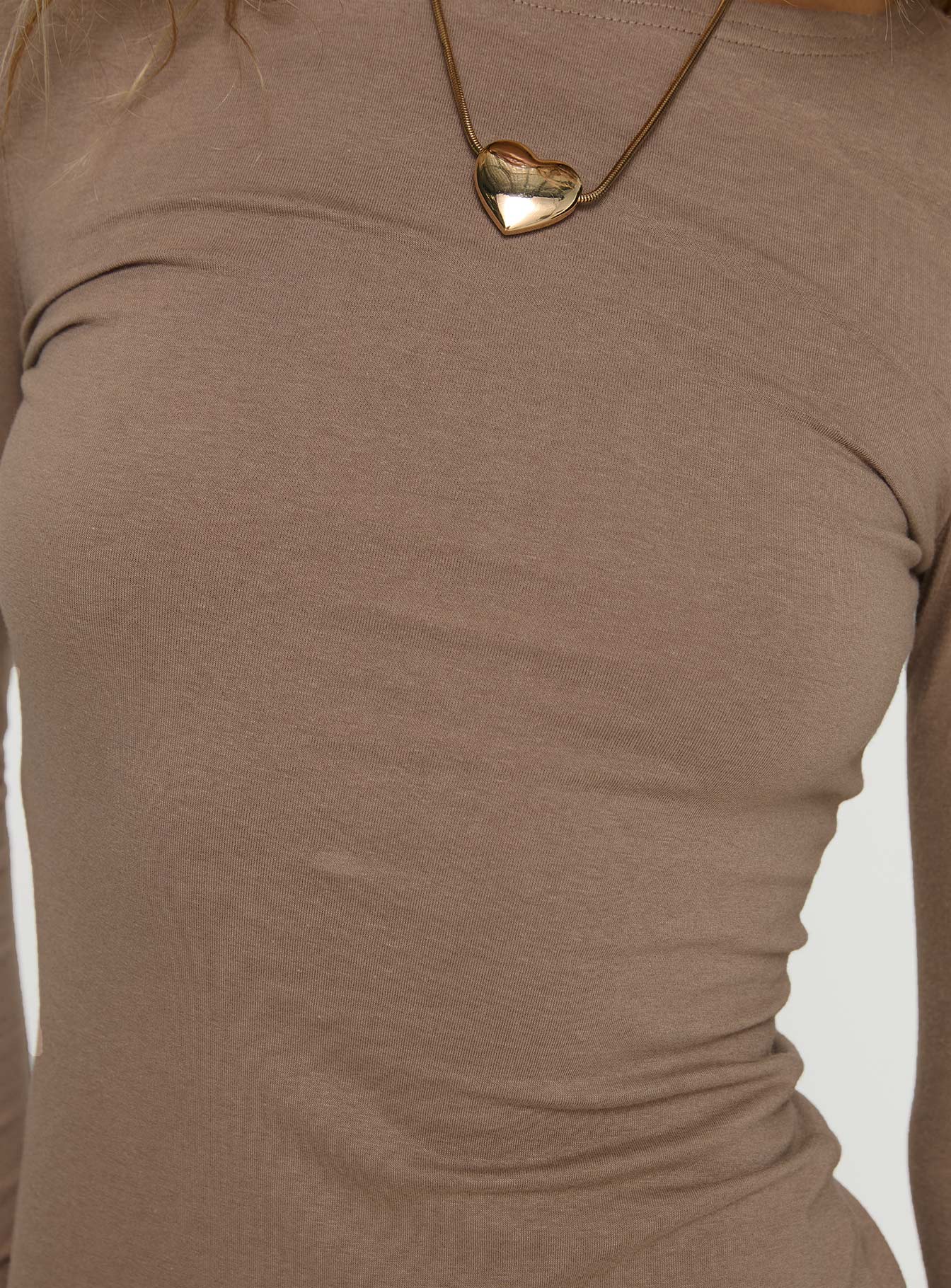 product Princess Polly Lex Long Sleeve Mini Dress Olive Crew Neck 