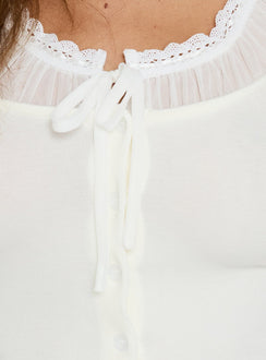Kaliyah Layered Button-Down-Top Creme