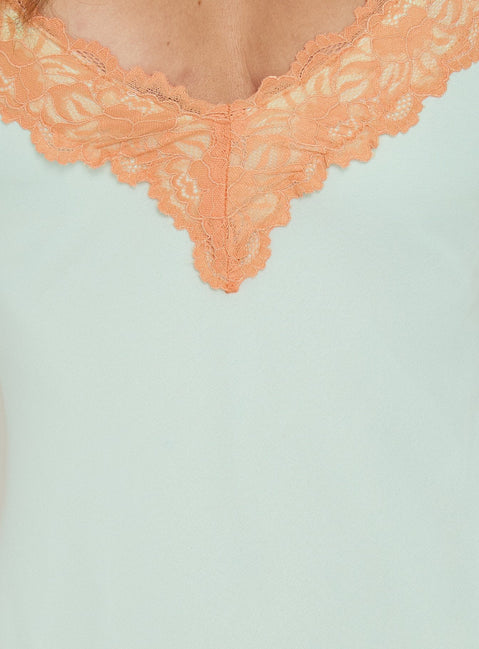 Call My Lover Lace Slip Mini-Kleid Aqua / Orange