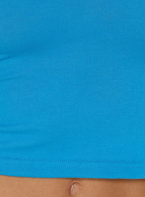 Cecilly Trim Racerback Top Blue