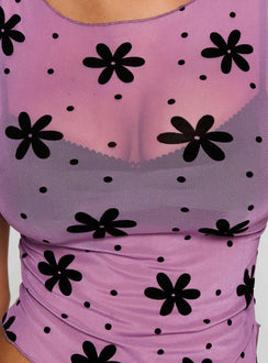 product Princess Polly Avelaine Mesh Top Mauve Sleeveless Crew Neck 