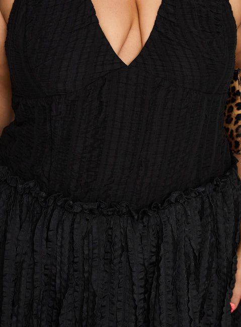 Mixie Halter Romper Black Curve