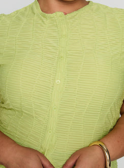 product Princess Polly Suzu Textured Top Green Curve Short Sleeves Crew Neck 