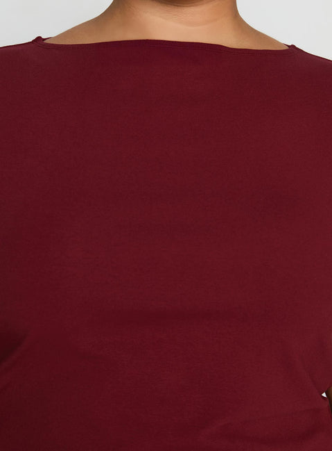 Zimmie Mini Dress Burgundy Curve