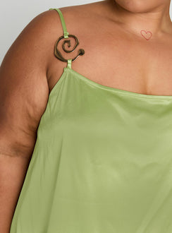 product Princess Polly Apple Cider Mini Dress Green Curve Square Neck 