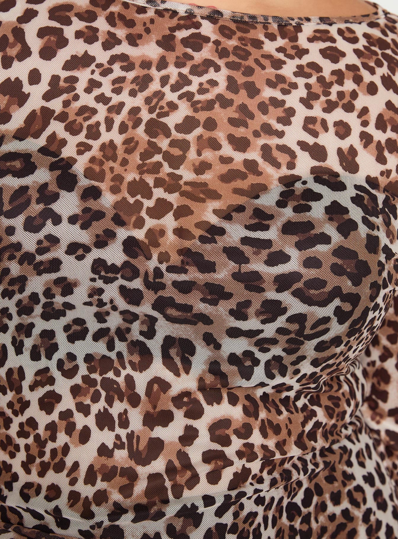 product Princess Polly Believe Me Long Sleeve Top Leopard Curve Full Sleeves Boat Neck 