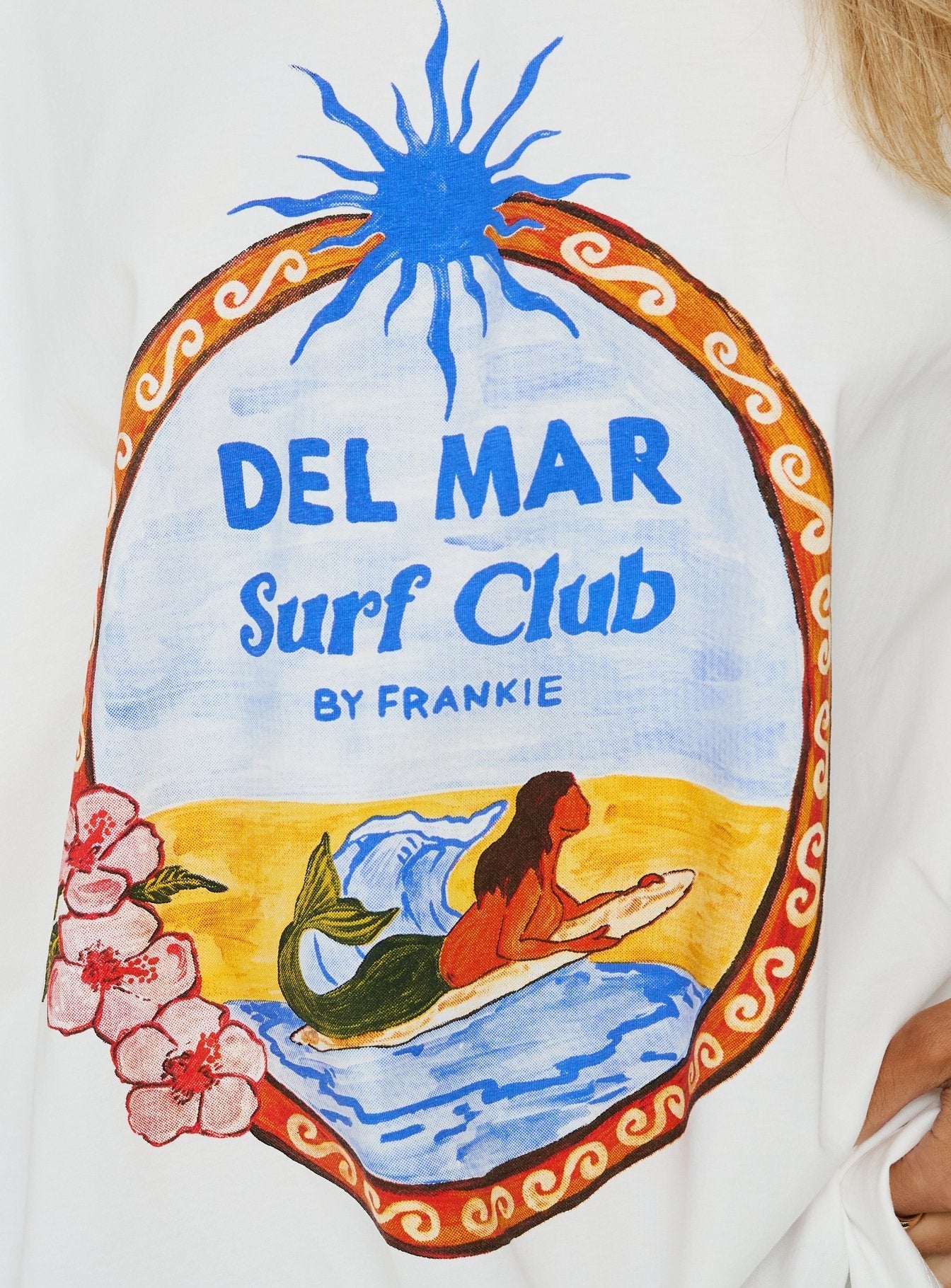 Del Mar Surf Club Oversized Grafik-T-Shirt Weiß / Mehrfarbig