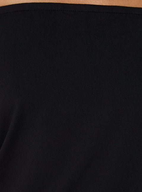 Wryn Bandeau Blouson Top mit Bindedetail Schwarz