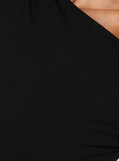 Adrietta Long Sleeve Off Shoulder Mini Dress Black