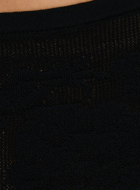 Roziana Crochet Mini Skirt Black