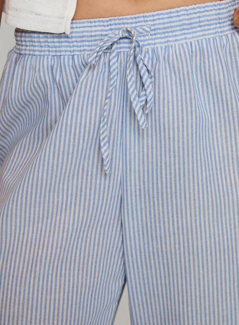 Holiday Tie Front Pant Blue/ White Stripe