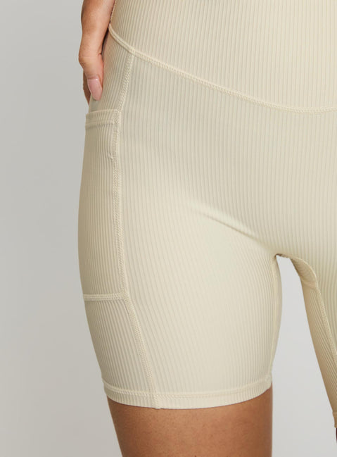 Power Activewear Rib Shorts Latte