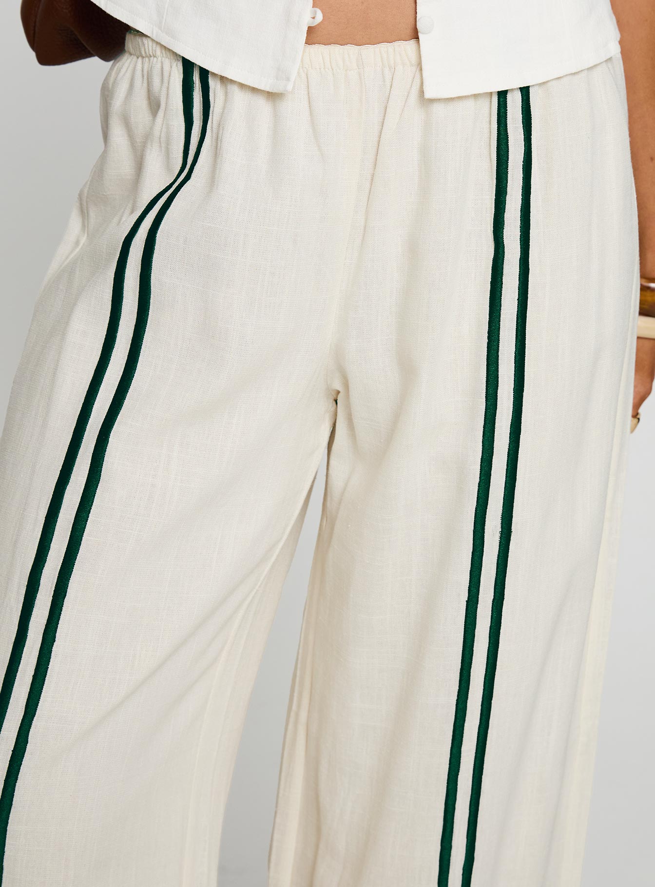 Telling Lies Pants White / Green