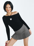 Front view of model wearing  front Gina Mini Skirt Grey Princess Polly  Mini Skirts Mini Skirts 