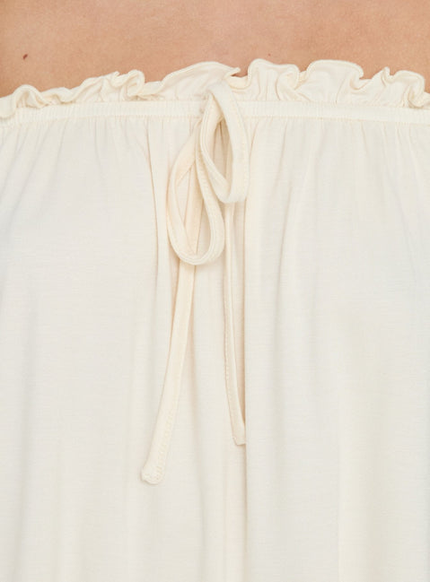 Stars Hollow Babydoll Off Shoulder Top Cream