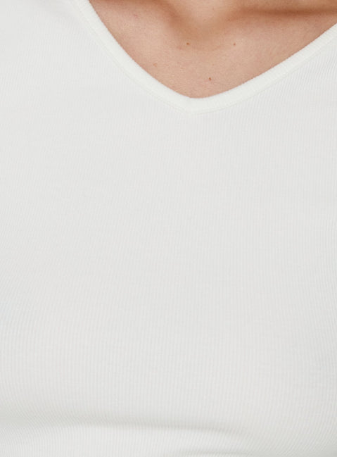Bridgeta V Neck 3/4 Sleeve Top White