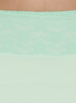 Natabelle Lace Detail Midi Skirt Mint