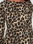 product Princess Polly Carnal Mini Dress Leopard Boat Neck 