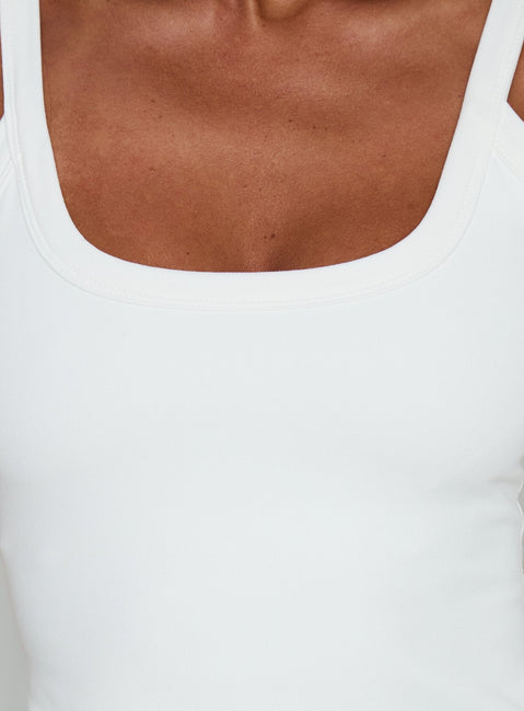 Kasper Cinched Longline Tank Top White