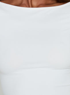 Daily Define Boatneck 3/4 Sleeve Top White