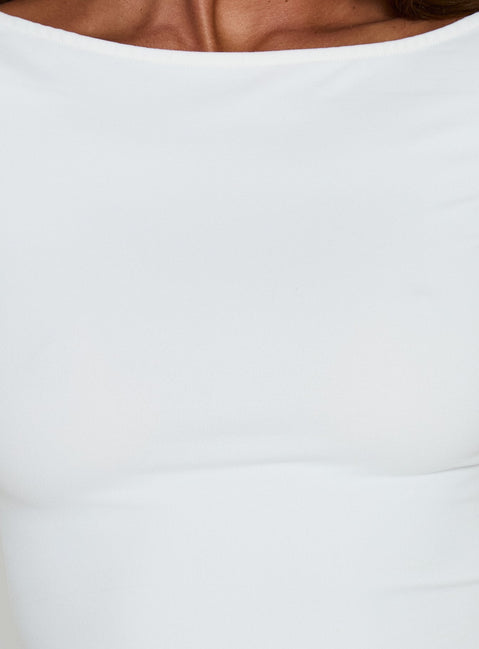 Daily Define Boatneck 3/4 Sleeve Top White