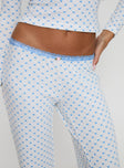 Whimsie Pointelle Sleep Pants Blue / White