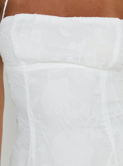 Delamere Minikleid mit Burnout-Muster in Weiß