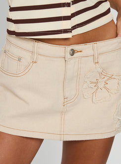 product Princess Polly Daisee Denim Skort Cream Mini Skirts 