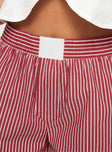 Cobain Shorts Red Stripe Princess Polly High Waisted Shorts 