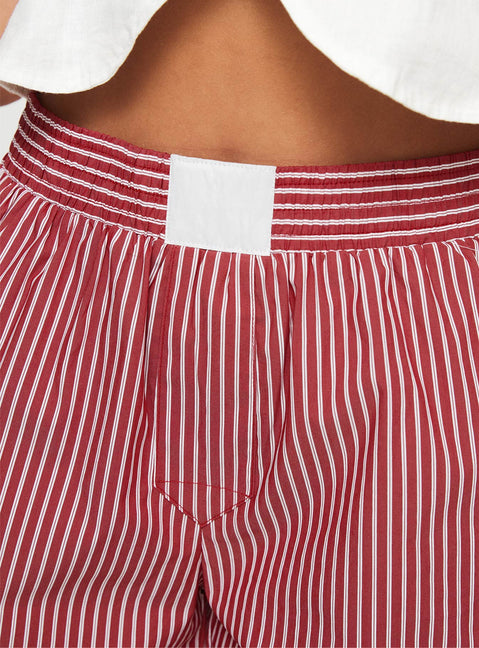 product Princess Polly Cobain Shorts Red Stripe High Waisted Shorts 