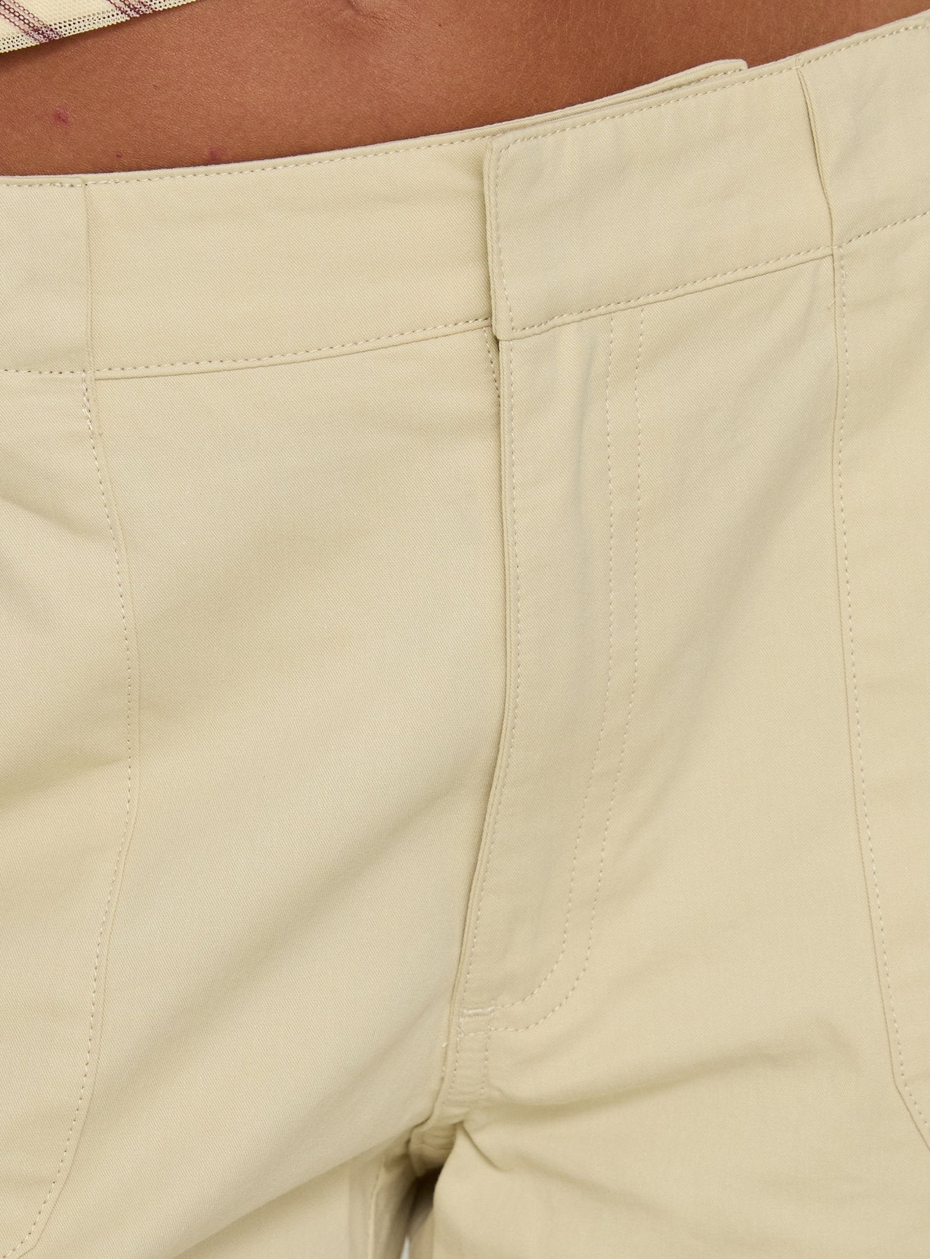 product Princess Polly Indee Cropped Cargo Pants Beige Mid Rise Pants Pants 