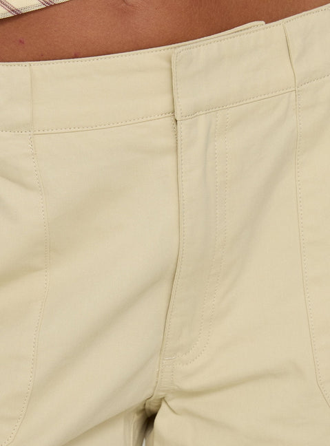 product Princess Polly Indee Cropped Cargo Pants Beige Mid Rise Pants Pants 