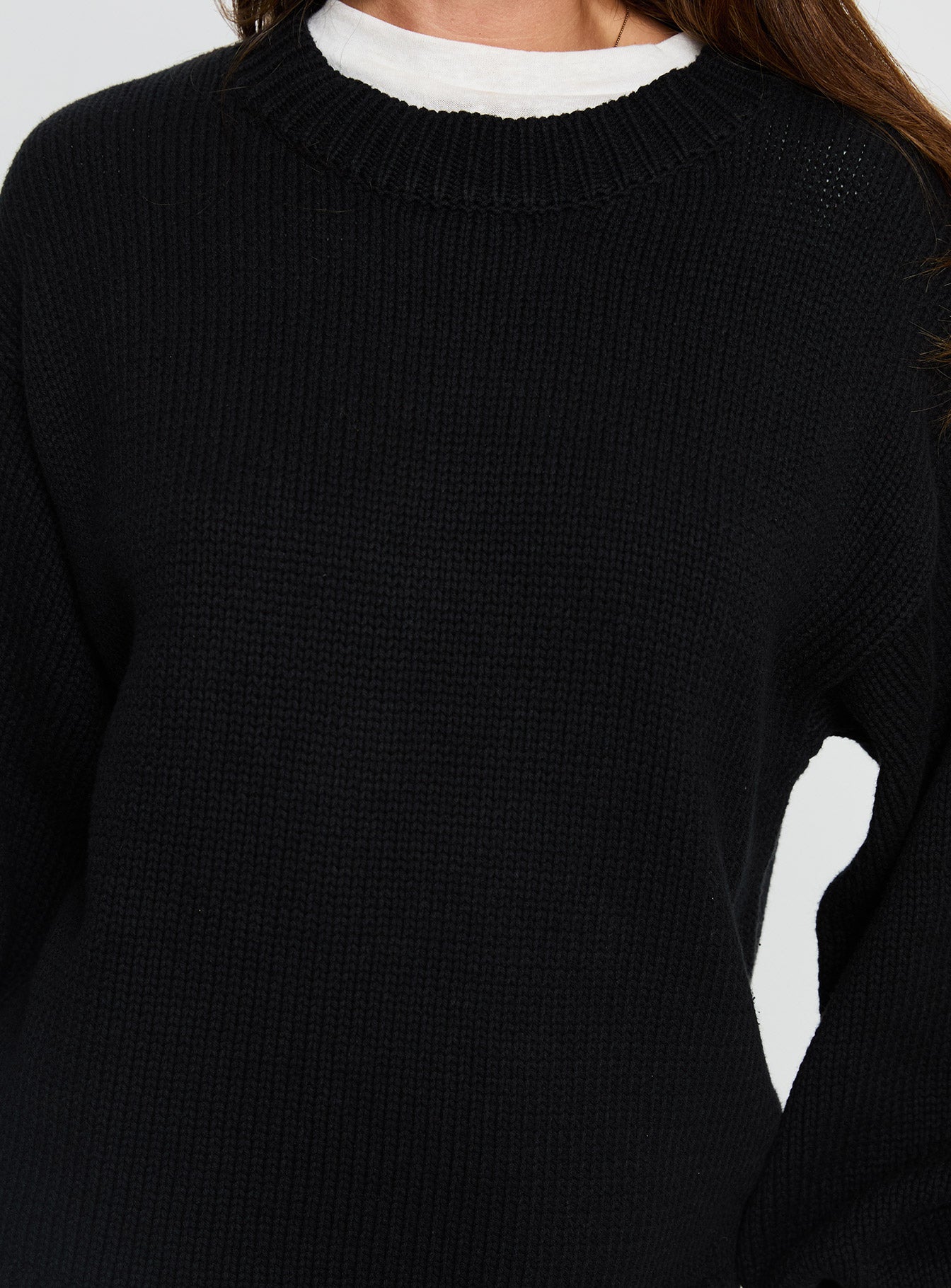 Harmony Balloon Sleeve Knit Sweater Black
