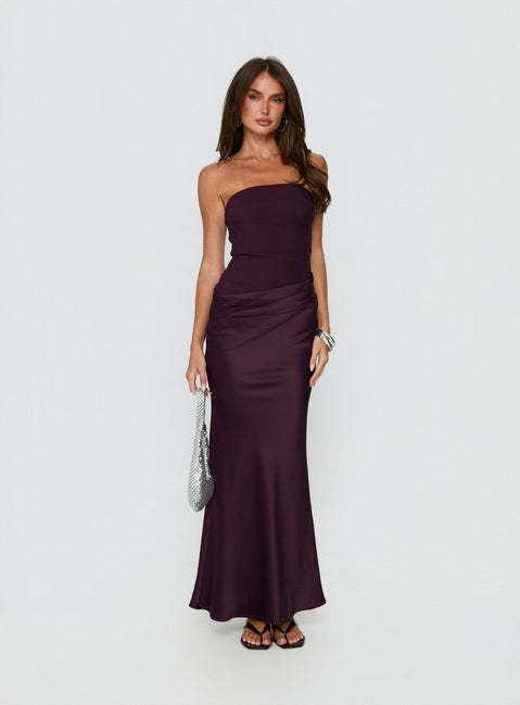 Lulita Strapless Maxi Dress Plum