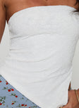 Golden Syrup Strapless Top White