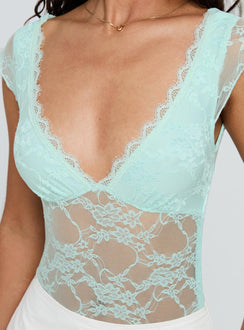 product Princess Polly Tantalize Bodysuit Blue Short Sleeve 