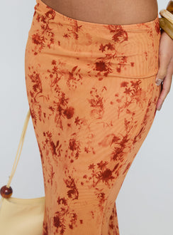 product Princess Polly Shepherd Maxi Skirt Orange Multi Maxi 