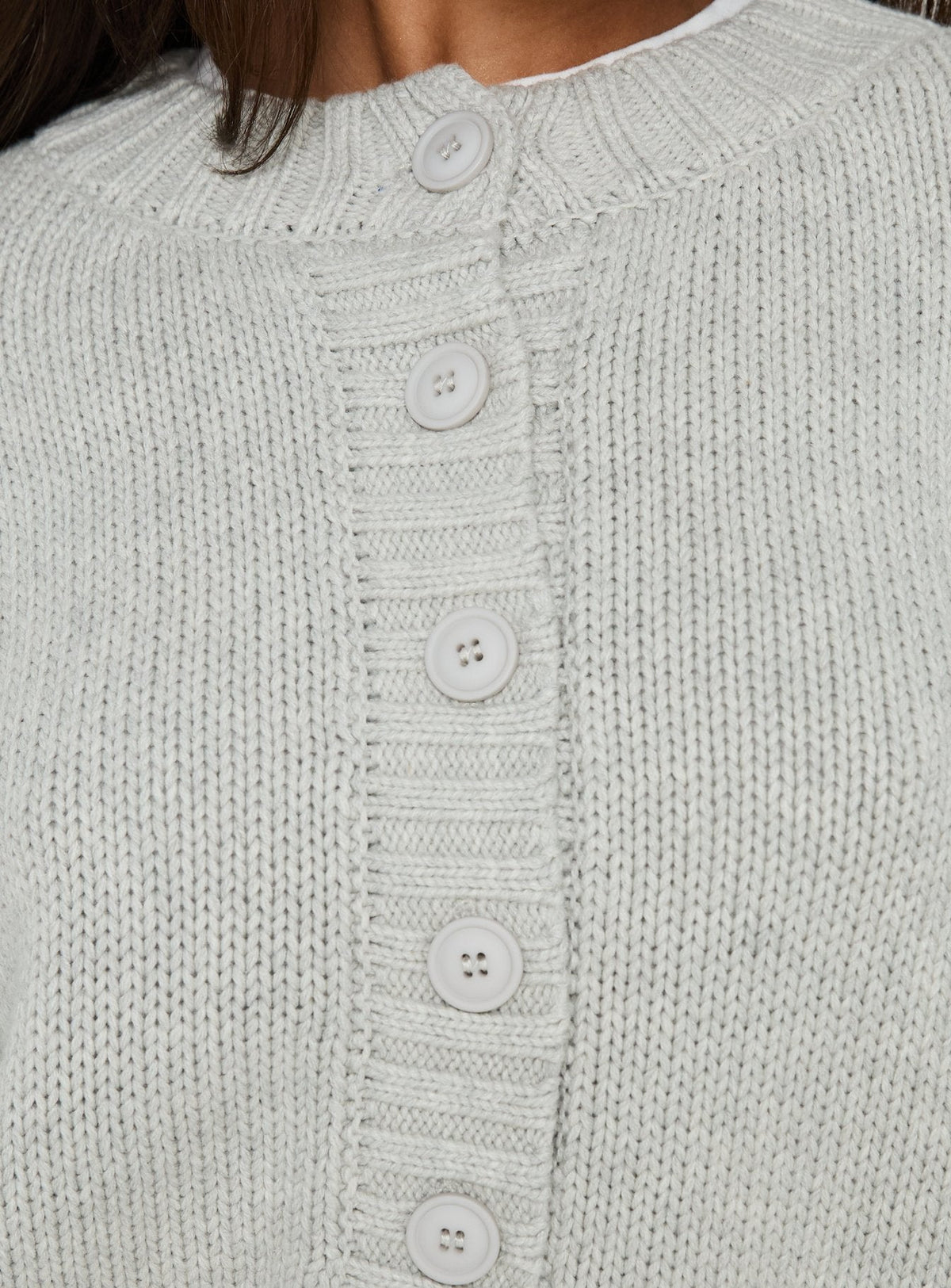 Edern Cardigan Hellgrau meliert