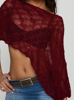 Boni Knit Poncho Wine