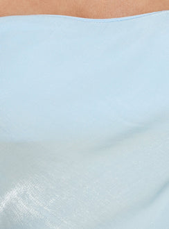 Rosabetta Strapless Tiered Mini Dress Blue / Silver